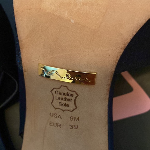 New Nina sequin blue heels pumps shoes with dust bag - Picture 6 of 8